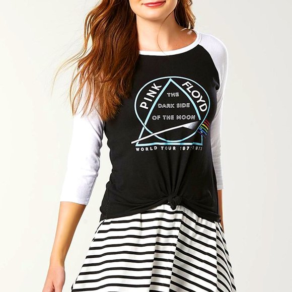 Pink Floyd Dark Side of the Moon rock Raglan Baseball Official T-Shirt M NWT - Picture 1 of 3